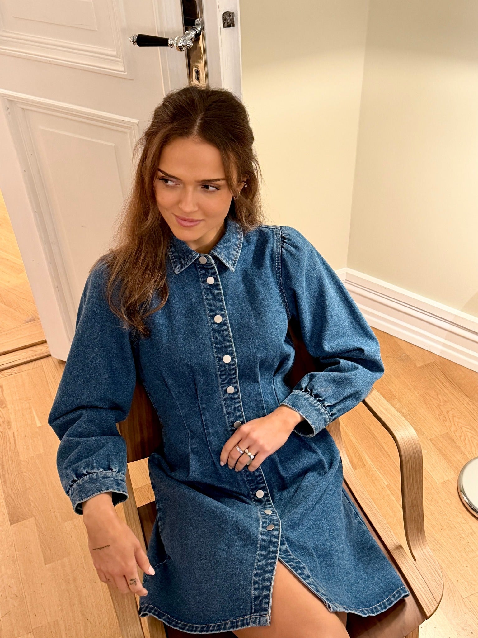 VMMARGRIT Long Dress - Medium Blue Denim